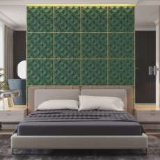 БАРХАТНАЯ МЯГКАЯ ПАНЕЛЬ PETALS (DARK GREEN)